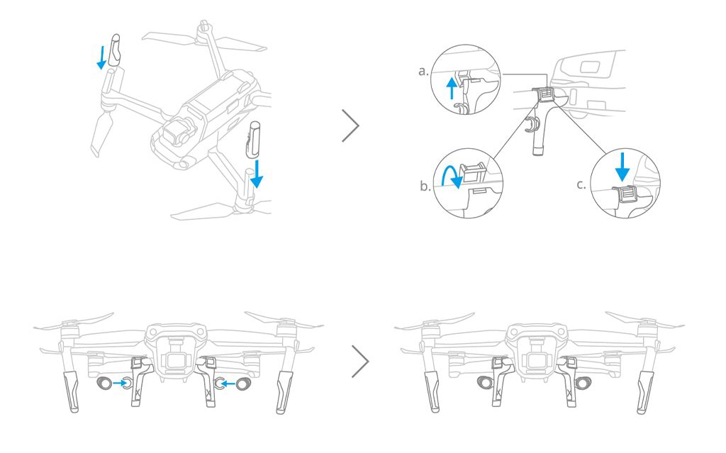 Набор удлинителей шасси с подсветкой PGYTECH Landing Gear Extensions LED Headlamp Set for Mavic Air 2