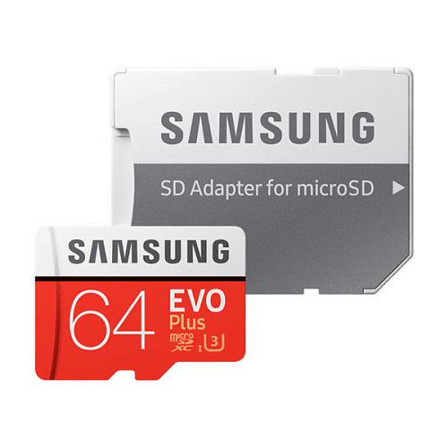 Карта памяти Samsung MicroSDXC EVO Plus 64 GB Class 10, UHS Class 3, UHS-I  (MB-MC64HA/RU)  